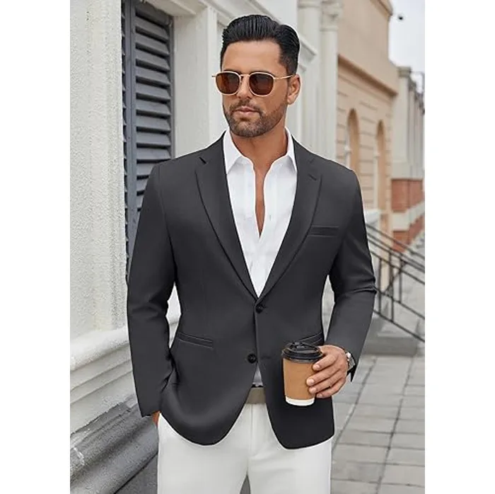 Men’s Casual Blazer Jacket by COOFANDY – Lightweight Regular Fit Two-Button Sport Coat