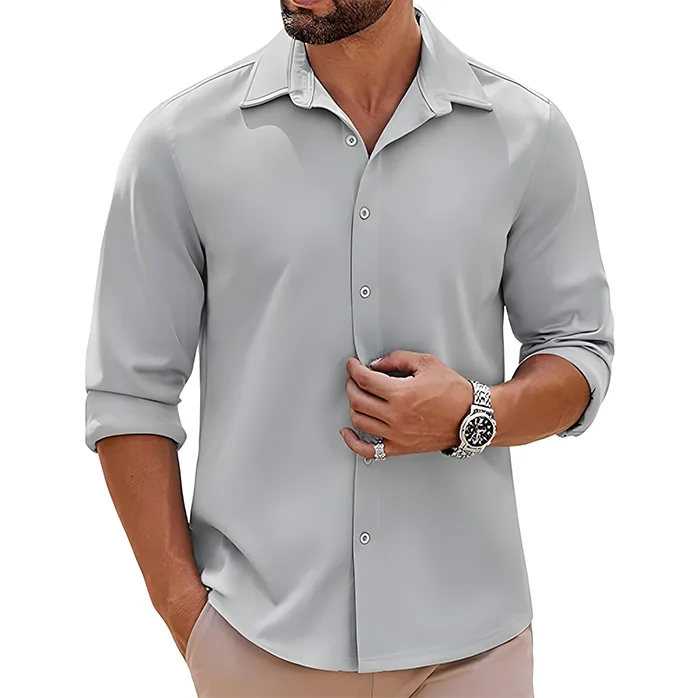 COOFANDY Men’s Long Sleeve Button-Down Shirt | Casual Untucked Stretch Shirt
