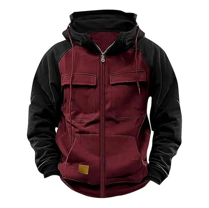 Men’s Tactical Hoodie – Rotro Lace-Up Pullover Gym Athletic Sweatshirt & Cargo Jacket