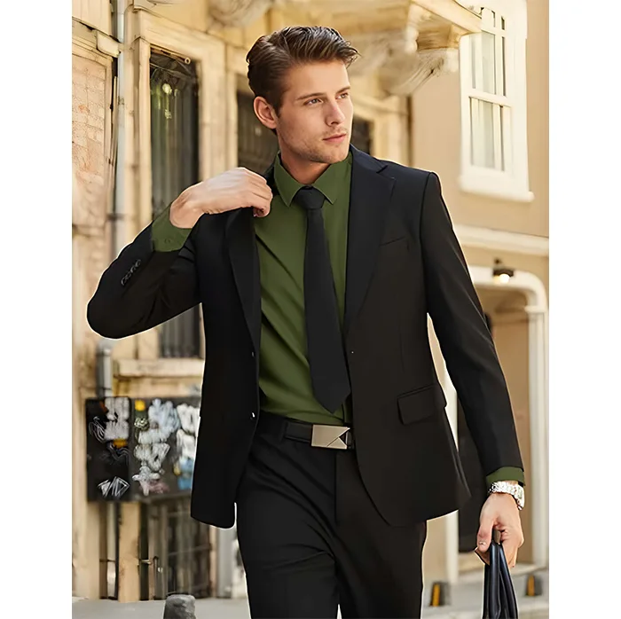 COOFANDY Men’s Long Sleeve Dress Shirt – Casual Untucked Button-Down for Wedding & Beach