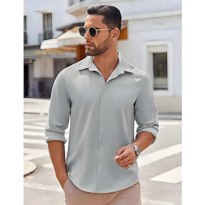COOFANDY Men’s Long Sleeve Button-Down Shirt | Casual Untucked Stretch Shirt - Image 2