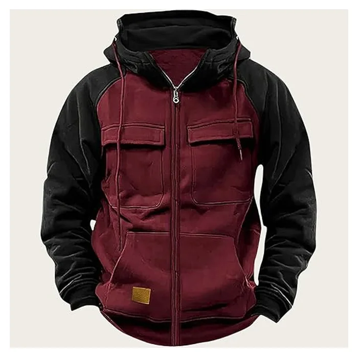 Men’s Tactical Hoodie – Rotro Lace-Up Pullover Gym Athletic Sweatshirt & Cargo Jacket - Image 2