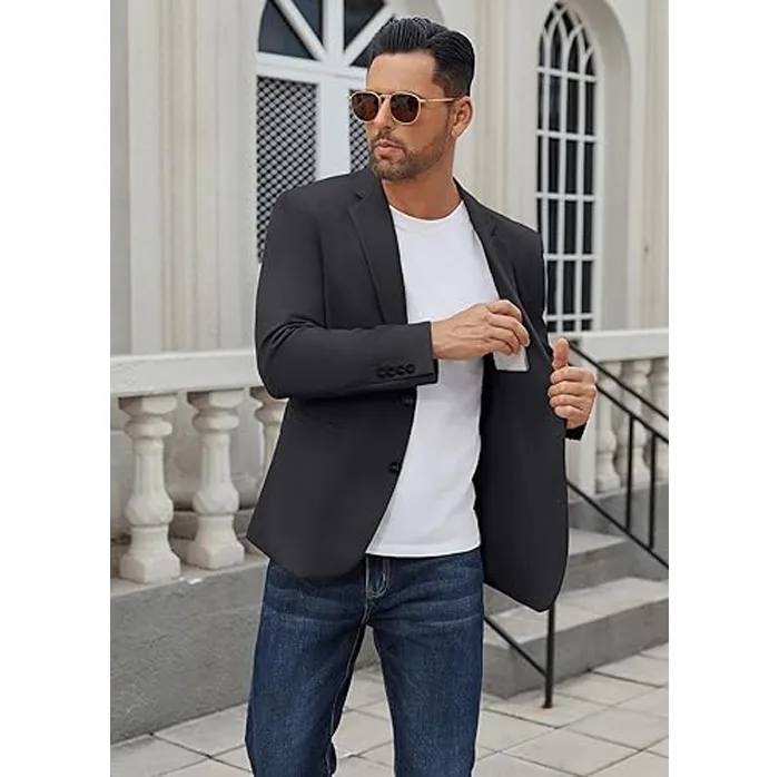 Men’s Casual Blazer Jacket by COOFANDY – Lightweight Regular Fit Two-Button Sport Coat - Image 3