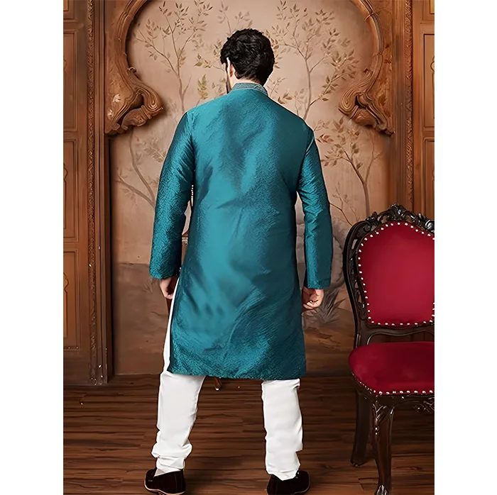 Sojanya Men’s Red Jacquard Silk Kurta & Churidaar Pyjama – Traditional Indian Ethnic Wear Since 1958" - Image 4
