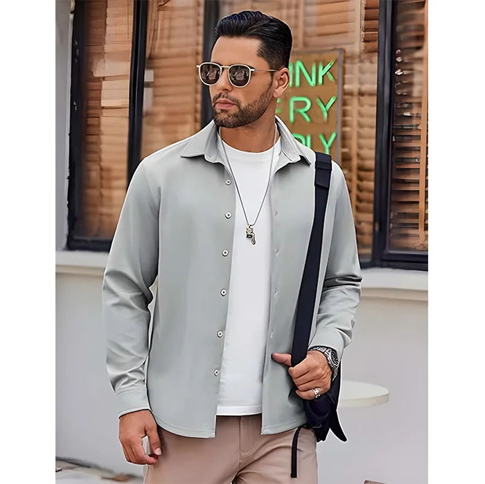 COOFANDY Men’s Long Sleeve Button-Down Shirt | Casual Untucked Stretch Shirt - Image 3