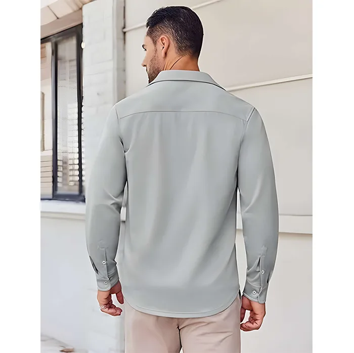 COOFANDY Men’s Long Sleeve Button-Down Shirt | Casual Untucked Stretch Shirt - Image 4