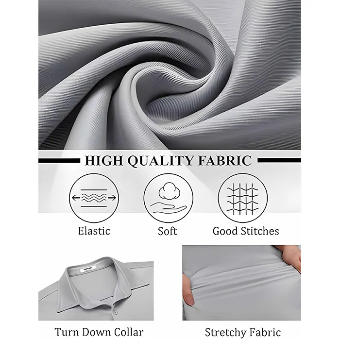 COOFANDY Men’s Long Sleeve Button-Down Shirt | Casual Untucked Stretch Shirt - Image 5