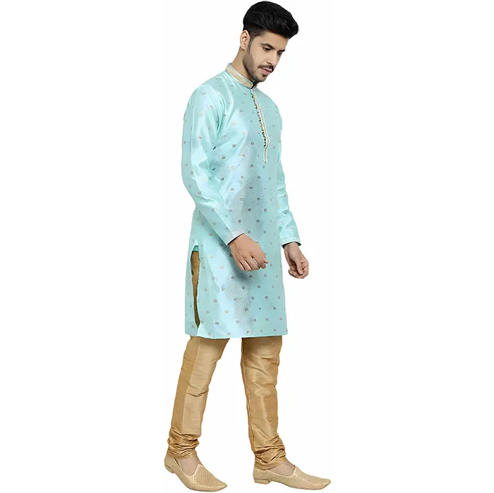 Pro-Ethic Style Developer Men’s Silk Printed Kurta Set for Weddings & Festivals - Image 3