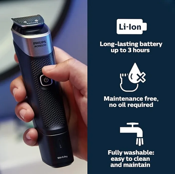 Philips Norelco Multigroom 5000 – 18-Piece Men’s Grooming Kit, All-in-One Trimmer for Beard, Hair & Body - Image 3