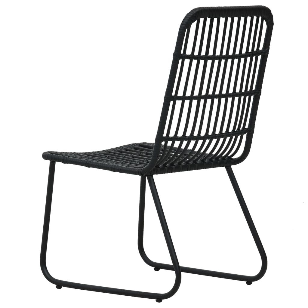 Dining Set Black Poly rattan, powder-coated steel, glass - Image 7