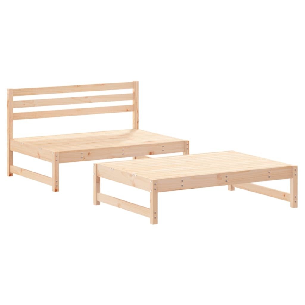 Garden Lounge Set Beige Solid pine wood Medium Modular - Image 3