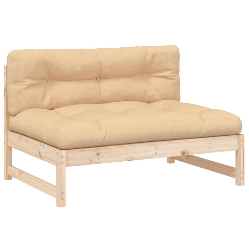 Garden Lounge Set Beige Solid pine wood Medium Modular - Image 4