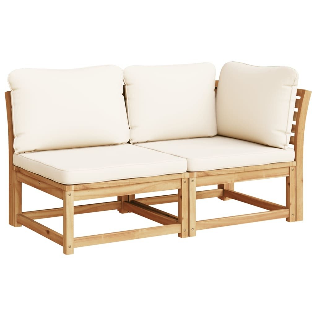 Garden Lounge Set Cream White, Acacia Wood - Image 3