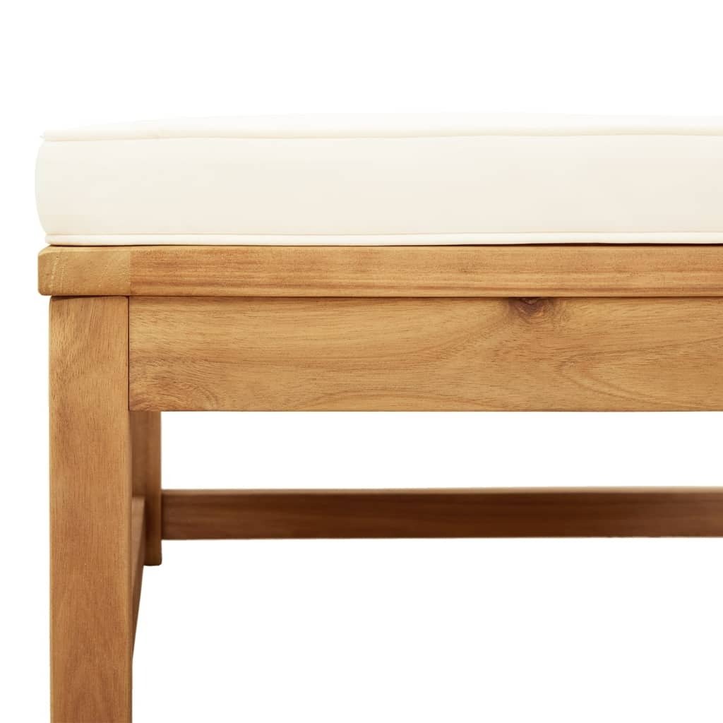 Garden Lounge Set Cream White, Acacia Wood - Image 6