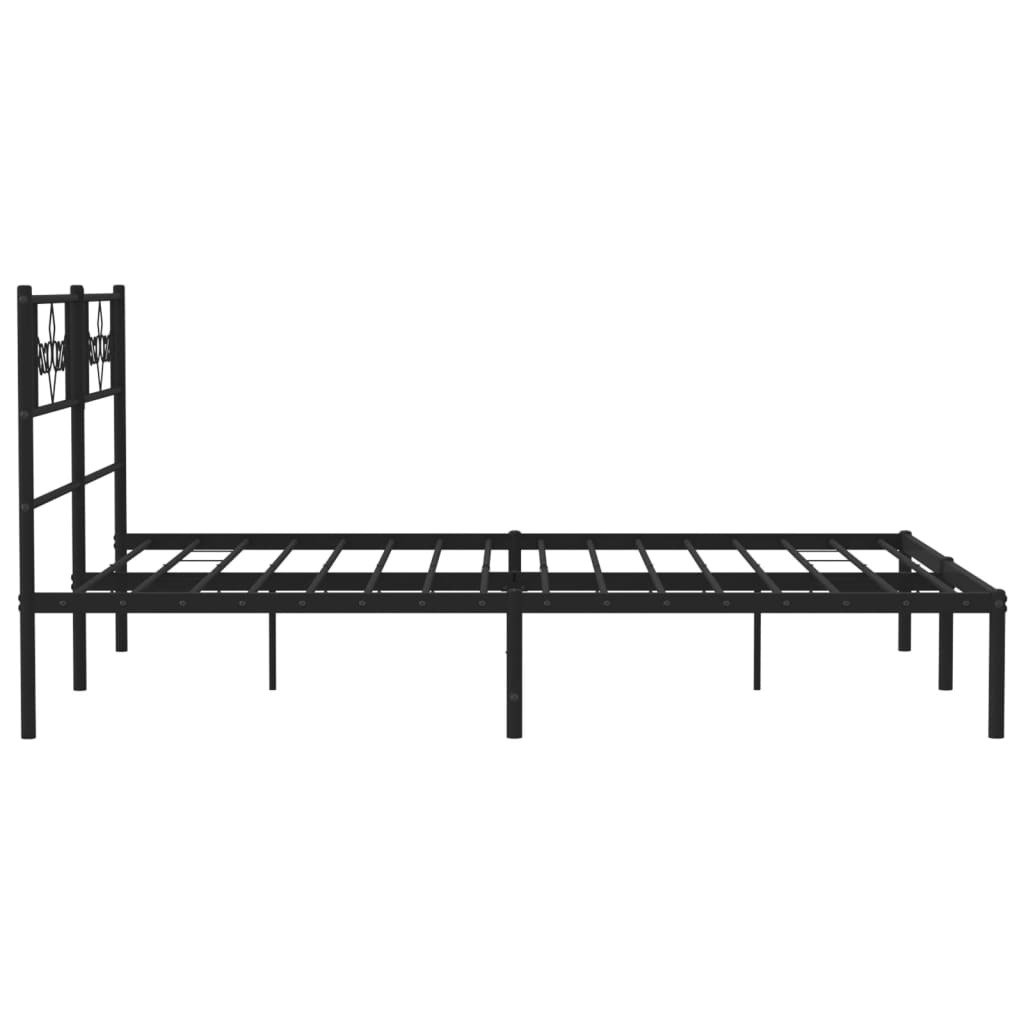 Bed Frame Black Steel Full Bed Frame Rectangular Traditional - Image 6