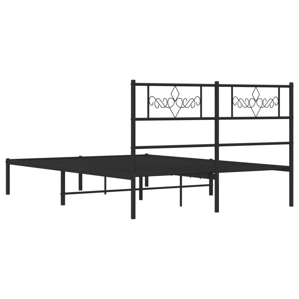 Bed Frame Black Steel Full Bed Frame Rectangular Traditional - Image 7