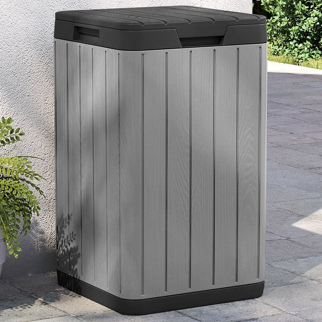 Outdoor Garbage Bin Gray 15"x15"x25.6" PP
