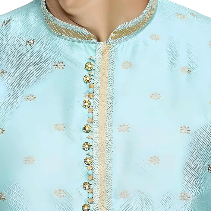 Pro-Ethic Style Developer Men’s Silk Printed Kurta Set for Weddings & Festivals - Image 5