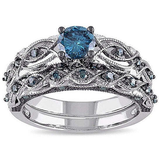 Ring Size: 7 - Oceanika Sapphire Crystal Filigree Ring With Band