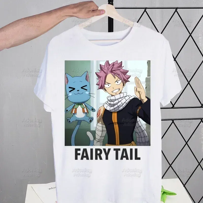 Color: Blue, Size: M - Anime Fairy Tail Cartoon Natsu Erza Gray Lucy T-shirts Summer Men/Women Hip Hop Tshirt Streetwear t shirts Short Sleeve Tops