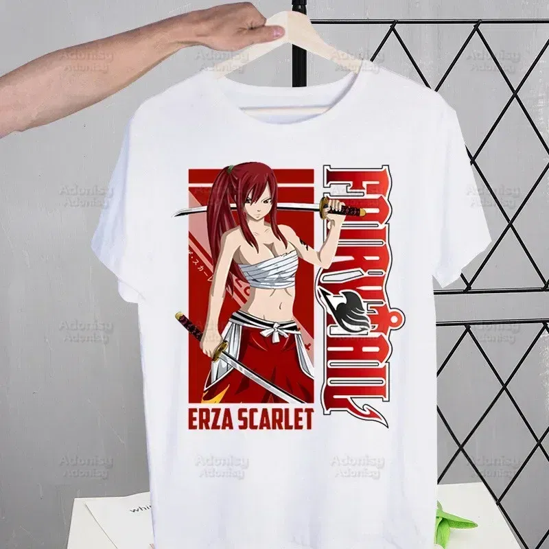 Color: Blue, Size: M - Anime Fairy Tail Cartoon Natsu Erza Gray Lucy T-shirts Summer Men/Women Hip Hop Tshirt Streetwear t shirts Short Sleeve Tops - Image 2