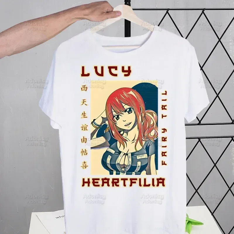 Color: Blue, Size: M - Anime Fairy Tail Cartoon Natsu Erza Gray Lucy T-shirts Summer Men/Women Hip Hop Tshirt Streetwear t shirts Short Sleeve Tops - Image 4