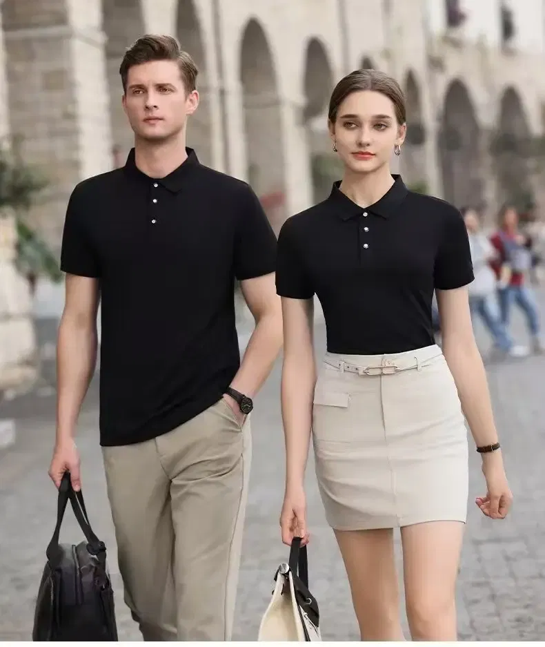 Color: Yellow, Size: M - 2025 New Solid Color Polo Shirt Men's Short Sleeve Button Tshirts Lapel Lightweight Streetwear Sport Casual Tops - Image 3