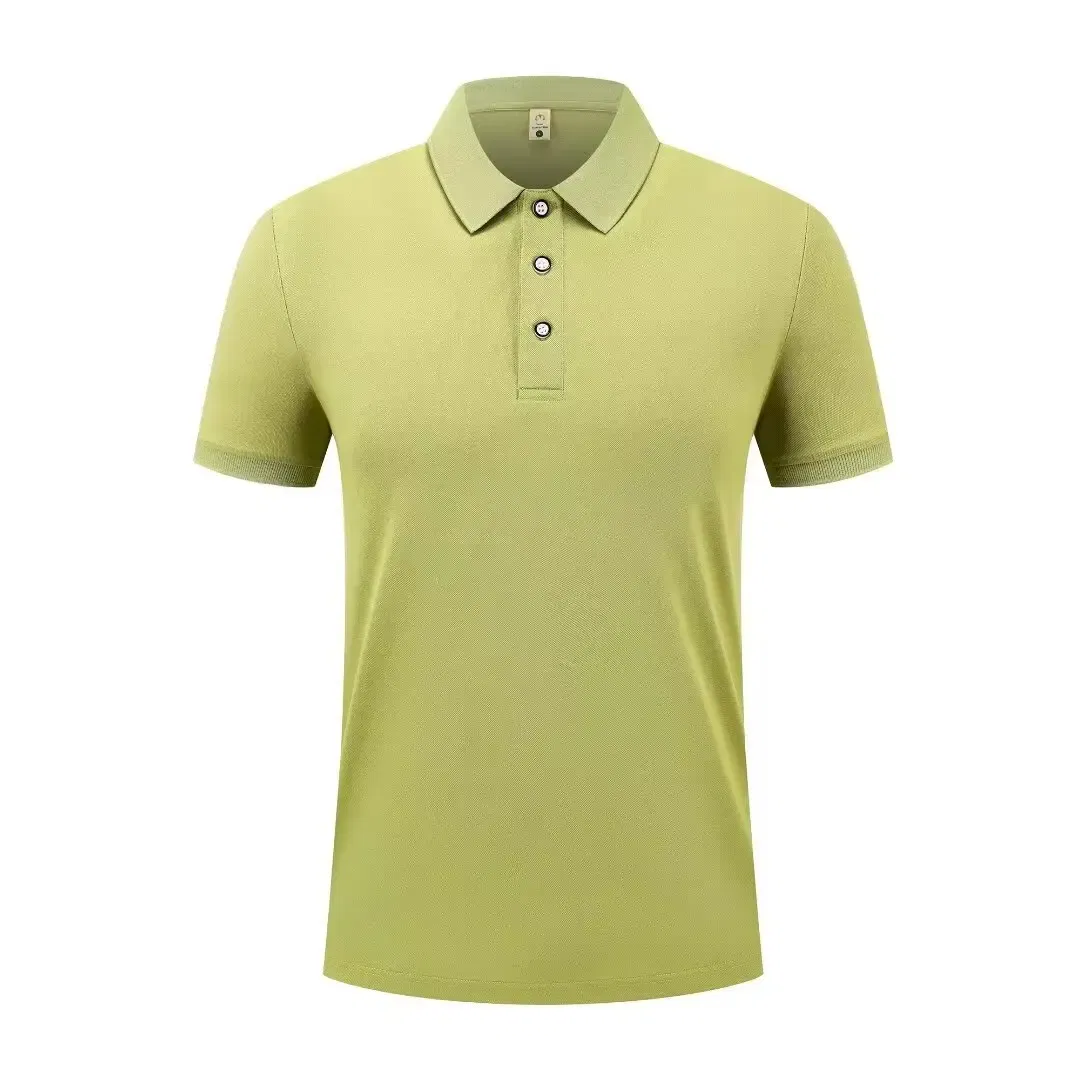 Color: Yellow, Size: M - 2025 New Solid Color Polo Shirt Men's Short Sleeve Button Tshirts Lapel Lightweight Streetwear Sport Casual Tops