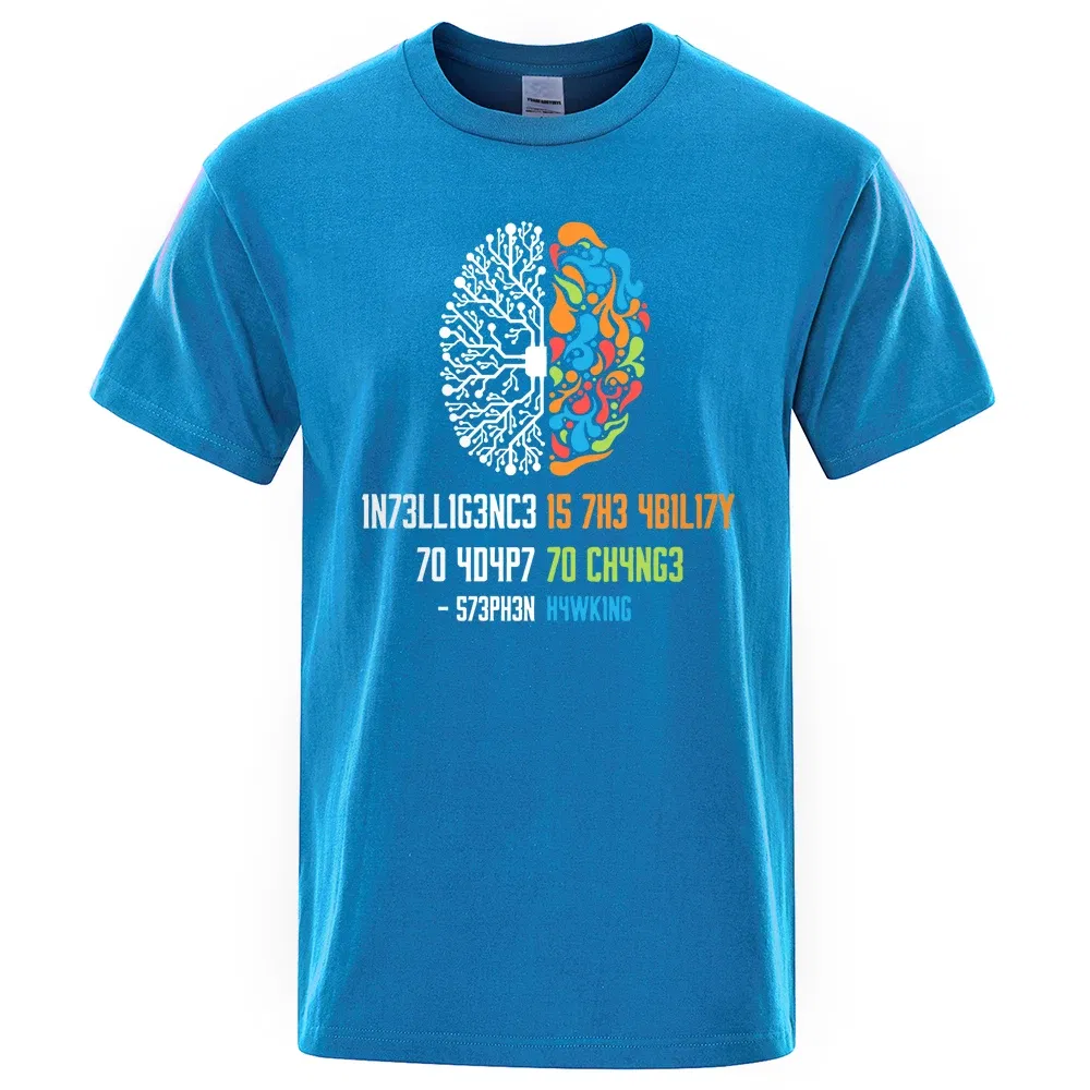 Color: Orange, Size: XXXL - Intelligence Is The Ability To Adapt To Change Tops Men Women Shirt Loose Clothing Loose Cotton Oversize Tshirt Hip Hop Tops - Image 4